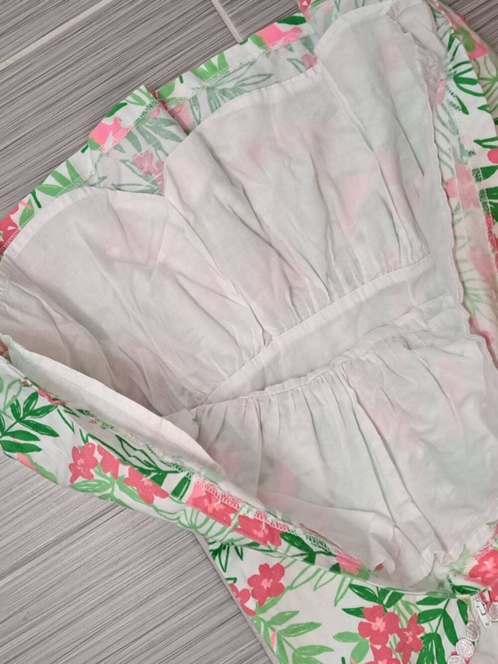 Janie and Jack 4 Floral Print Girls Sleeveless Dress Lace Trim Pink Sundress - Picture 6 of 9
